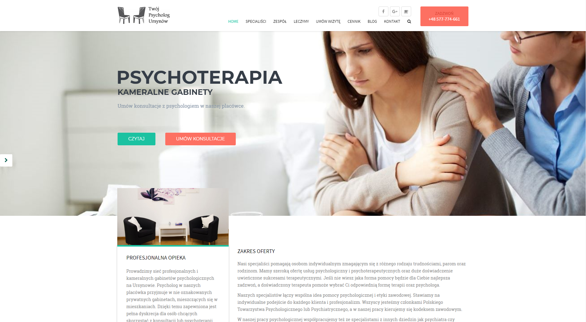 Startseite der Praxis Twój Psycholog Ursynów